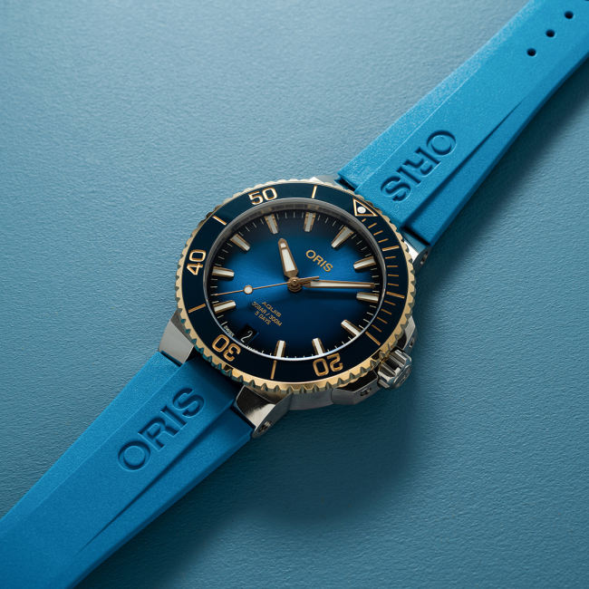 Oris blue shop rubber strap