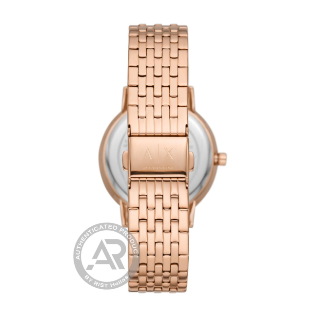 Armani exchange rose hot sale gold ladies watch