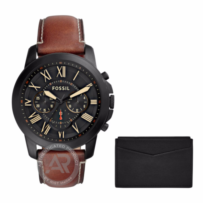 Grant chronograph luggage online leather watch