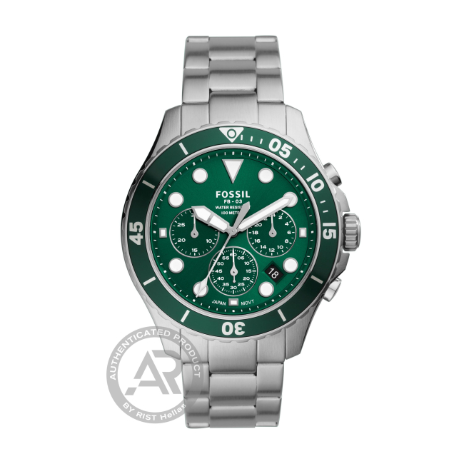 Fossil men's watch online green face