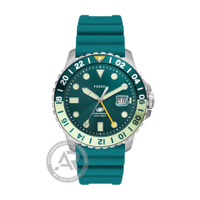 Fossil Fossil Blue GMT Green Silicone Men s