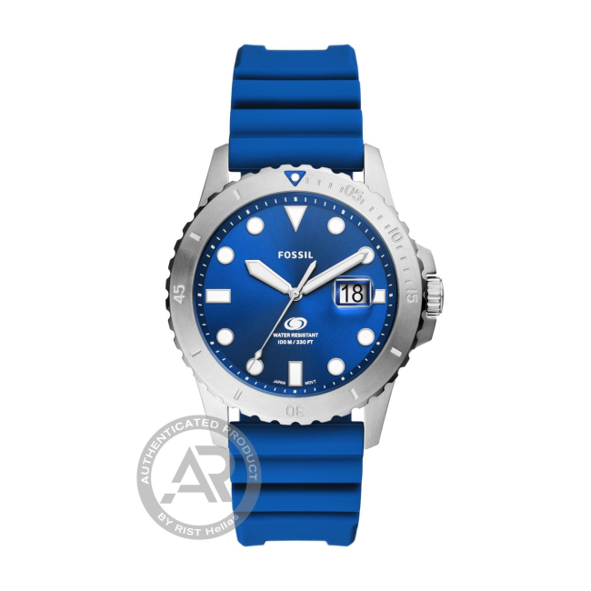 Fossil Men`s Blue Fossil Silicone Blue