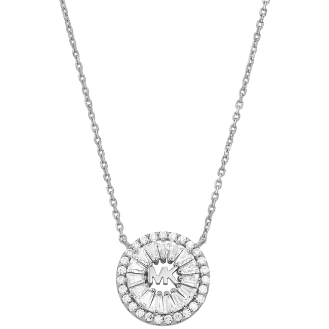 Michael Kors Premium Sterling Silver Tapered Baguette Ladies` Necklace