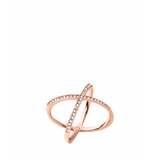 Michael Kors Brilliance Rose Gold Plated Stainless Steel Ladies Ring